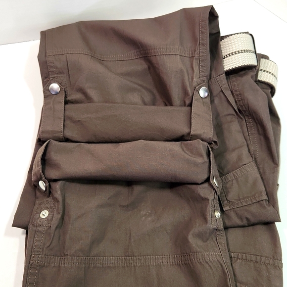 NWOT Original NM Belted Clam Digger Capri-to-Long Cargo Pants Brown Khaki (16) - Picture 11 of 13
